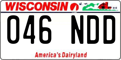 WI license plate 046NDD