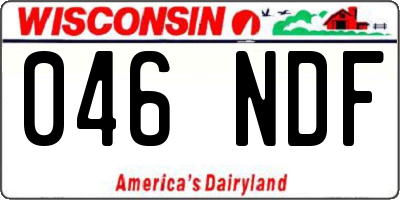 WI license plate 046NDF
