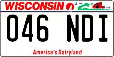 WI license plate 046NDI