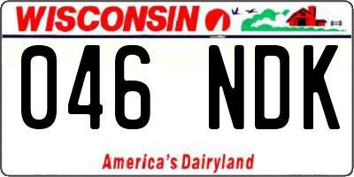 WI license plate 046NDK