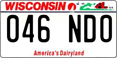 WI license plate 046NDO