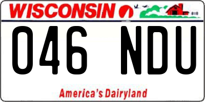 WI license plate 046NDU