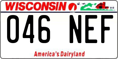 WI license plate 046NEF