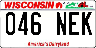 WI license plate 046NEK