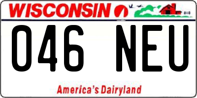 WI license plate 046NEU