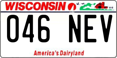 WI license plate 046NEV