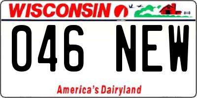 WI license plate 046NEW