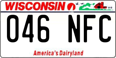 WI license plate 046NFC