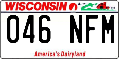 WI license plate 046NFM