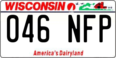WI license plate 046NFP