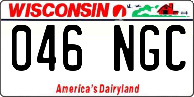 WI license plate 046NGC
