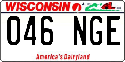 WI license plate 046NGE