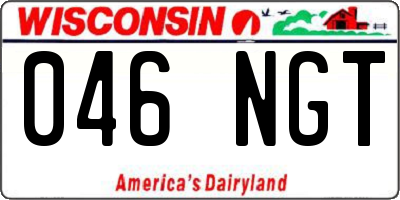 WI license plate 046NGT