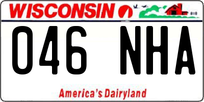 WI license plate 046NHA