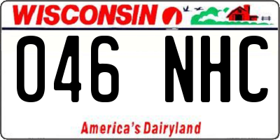 WI license plate 046NHC