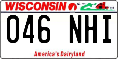 WI license plate 046NHI