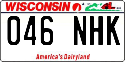 WI license plate 046NHK