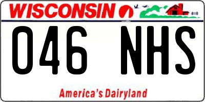 WI license plate 046NHS