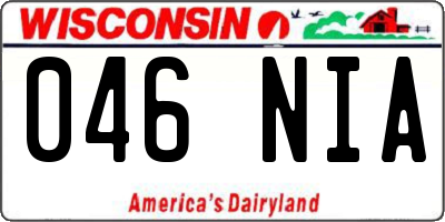 WI license plate 046NIA