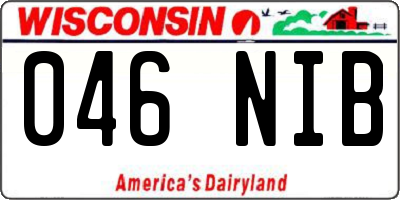 WI license plate 046NIB
