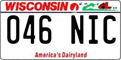 WI license plate 046NIC