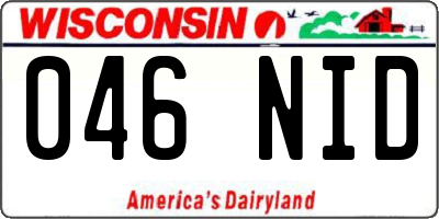 WI license plate 046NID