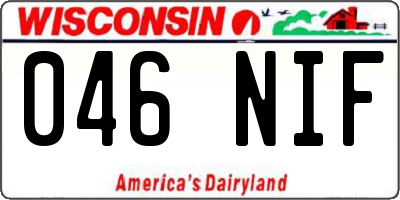 WI license plate 046NIF