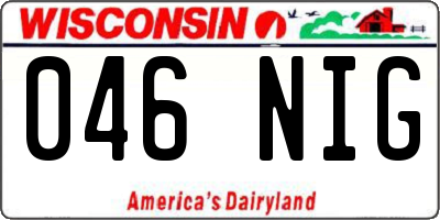WI license plate 046NIG