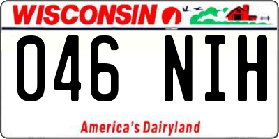 WI license plate 046NIH