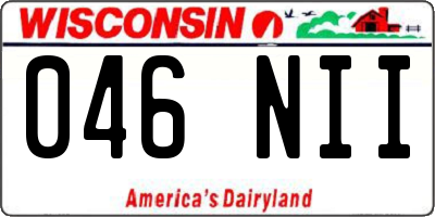 WI license plate 046NII