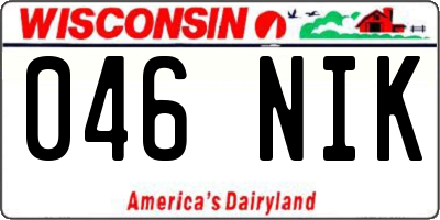 WI license plate 046NIK