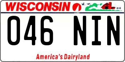 WI license plate 046NIN