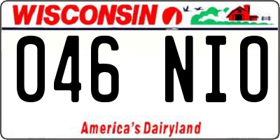 WI license plate 046NIO