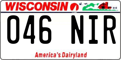WI license plate 046NIR