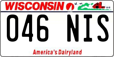 WI license plate 046NIS