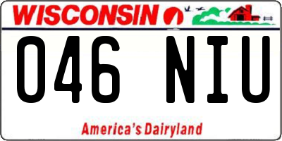 WI license plate 046NIU
