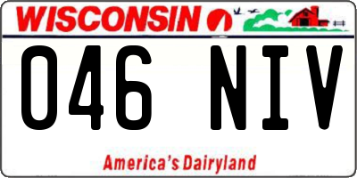 WI license plate 046NIV