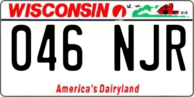 WI license plate 046NJR