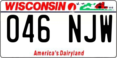 WI license plate 046NJW