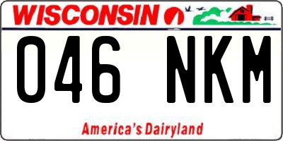 WI license plate 046NKM