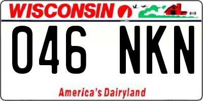 WI license plate 046NKN