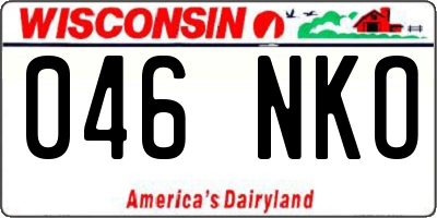 WI license plate 046NKO