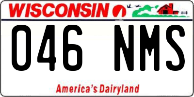 WI license plate 046NMS