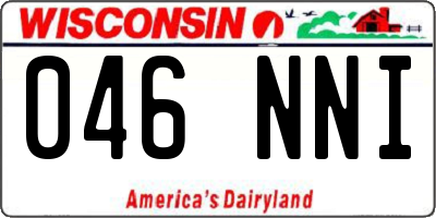 WI license plate 046NNI