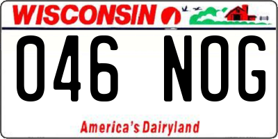 WI license plate 046NOG
