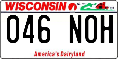 WI license plate 046NOH