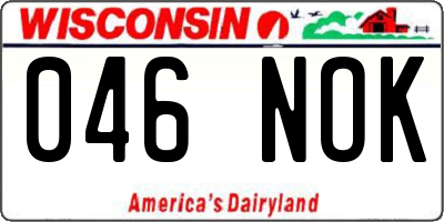 WI license plate 046NOK