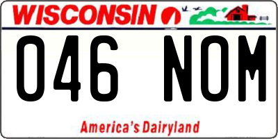 WI license plate 046NOM