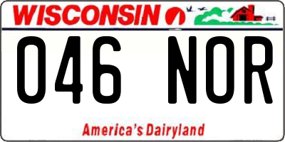 WI license plate 046NOR