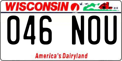 WI license plate 046NOU